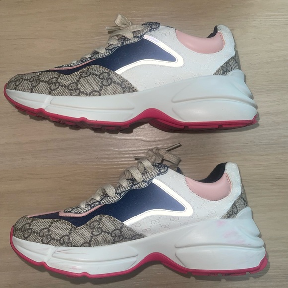 Gucci Wmns GG Rhyton 'Beige White Pink' - Picture 5 of 15